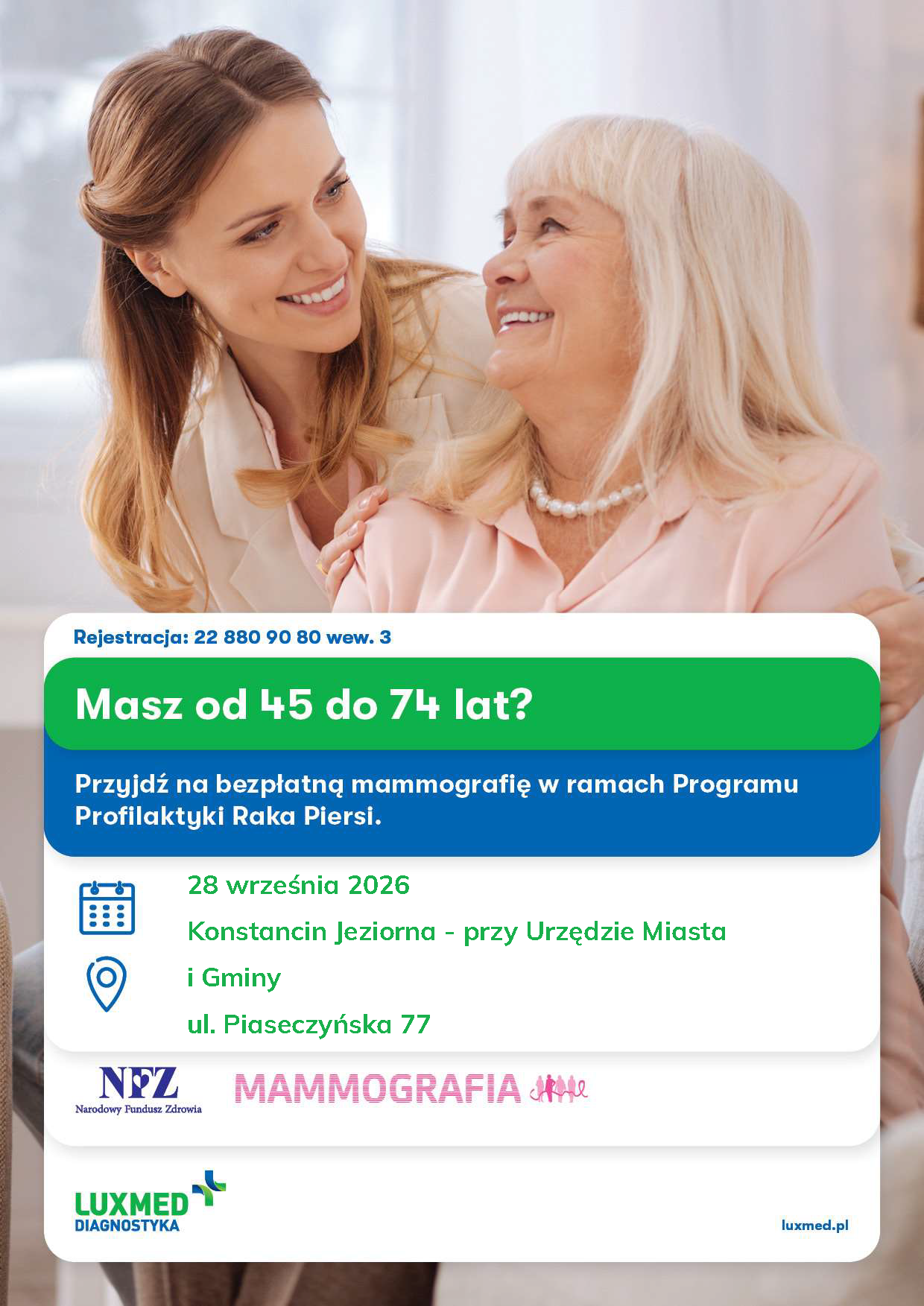Bezpłatna mammografia przed urzędem –  sprawdź terminy