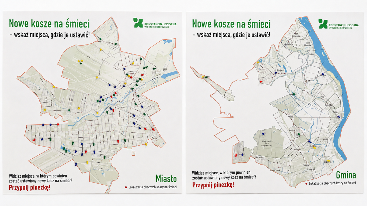 Mieszkańcy wbili pinezki, teraz gmina postawi nowe kosze