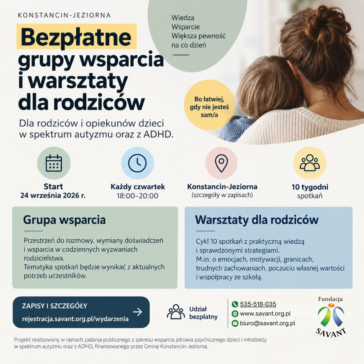 Bezpłatne warsztaty dla opiekunów dzieci w spektrum i z ADHD