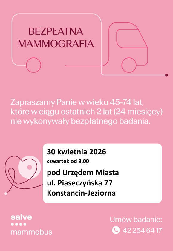 Bezpłatna mammografia przed konstancińskim ratuszem