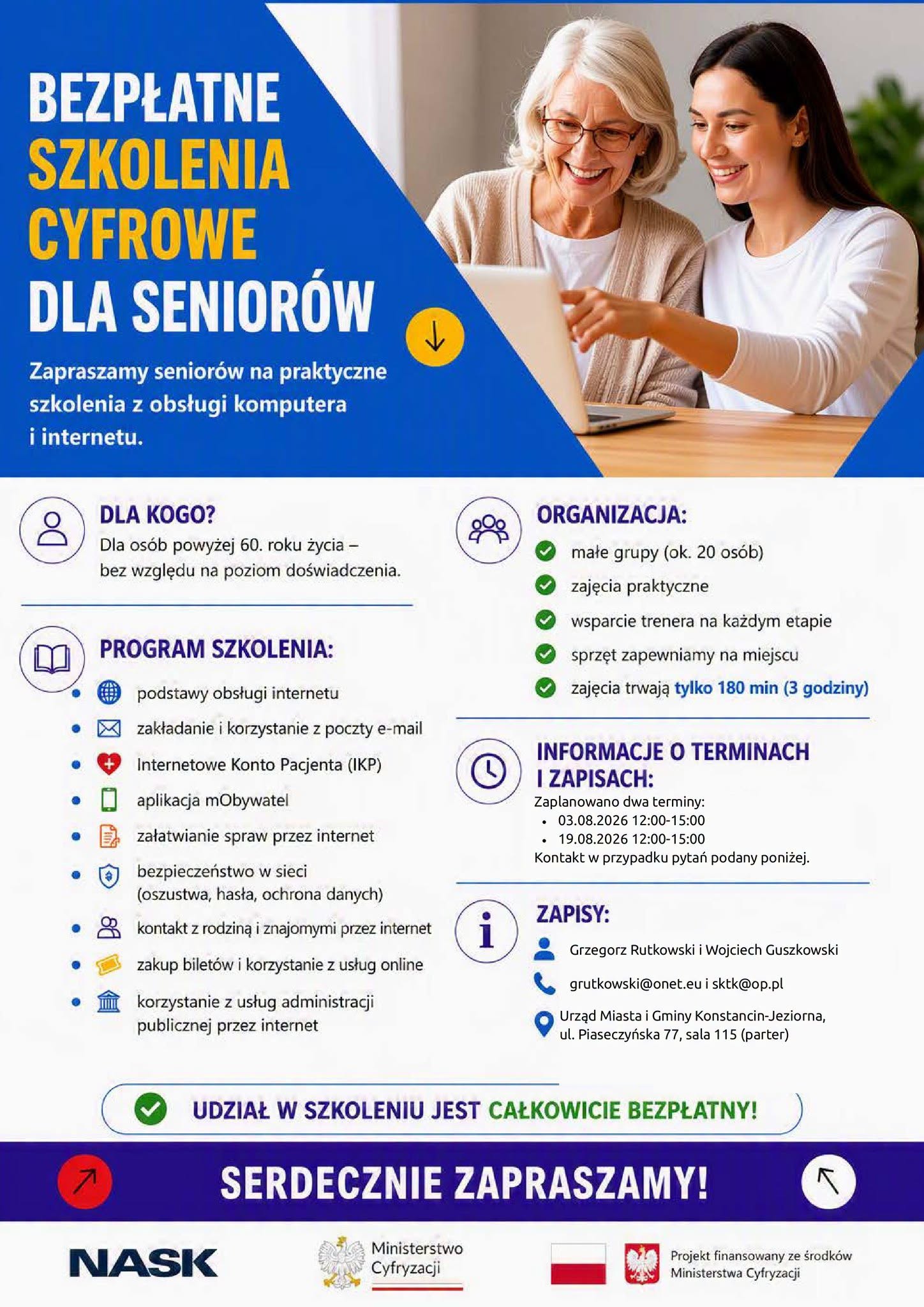 Bezpłatne szkolenia cyfrowe dla seniorów – trwają zapisy