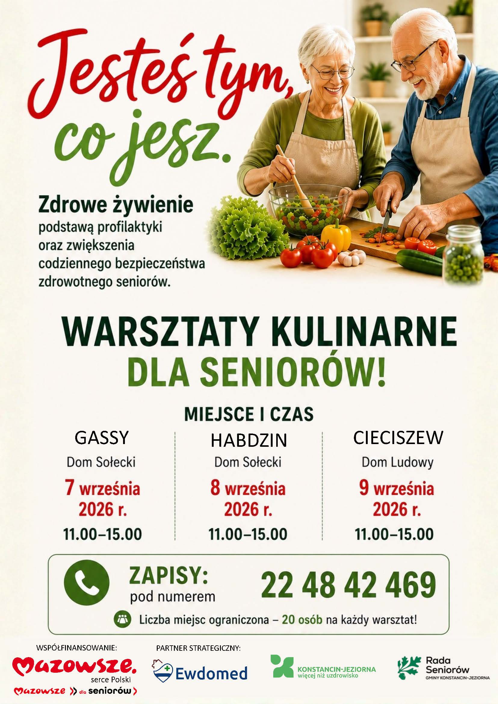 Bezpłatne warsztaty o zdrowym żywieniu dla  seniorów