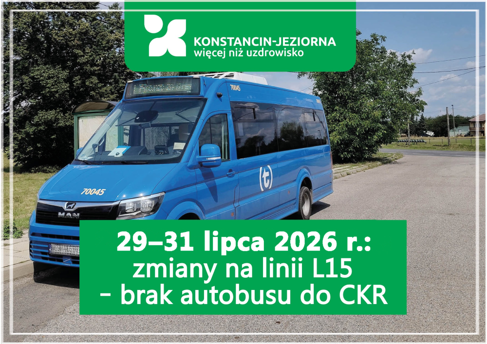 Zmiany w komunikacji – w dniach 29–31 lipca linia L15 pojedzie inaczej
