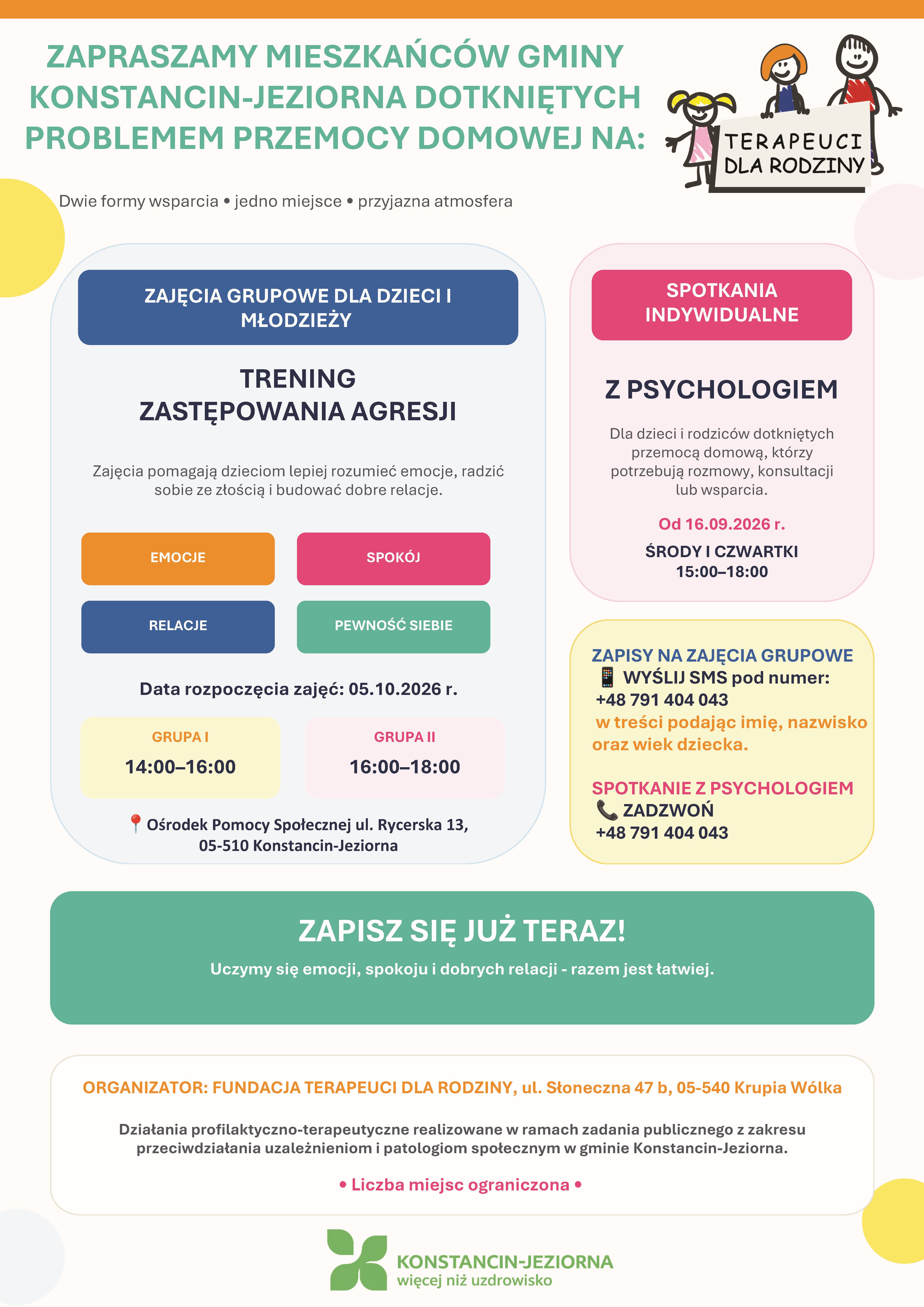 Bezpłatne wsparcie dla mieszkańców dotkniętych przemocą domową